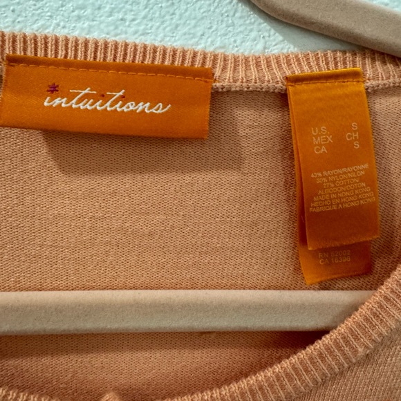 Intuitions Sequin Rayon Cotton Long Sleeve Button Down Crew Neck Cardigan Sweat - Picture 5 of 13